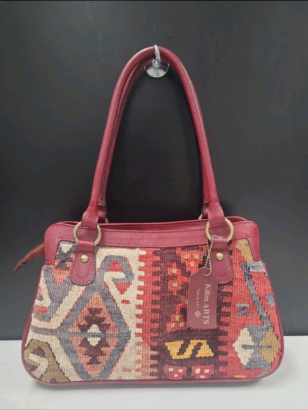 KILIN Wool & Leather AZTEC  Handbag Carpetbag Style Purse